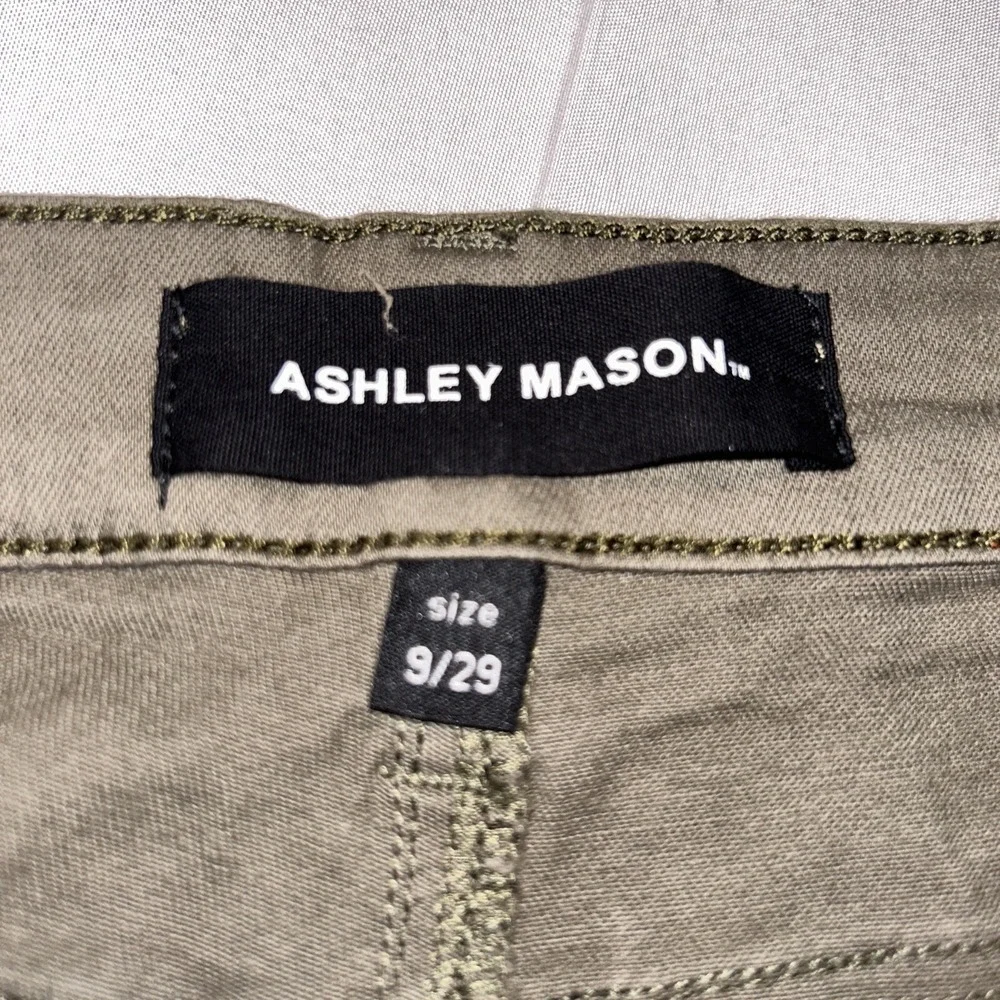 Ashley Mason Jeans‎ Jr Sz 9(29)Army Green Cargo Low Rise Pants 6-Pockets